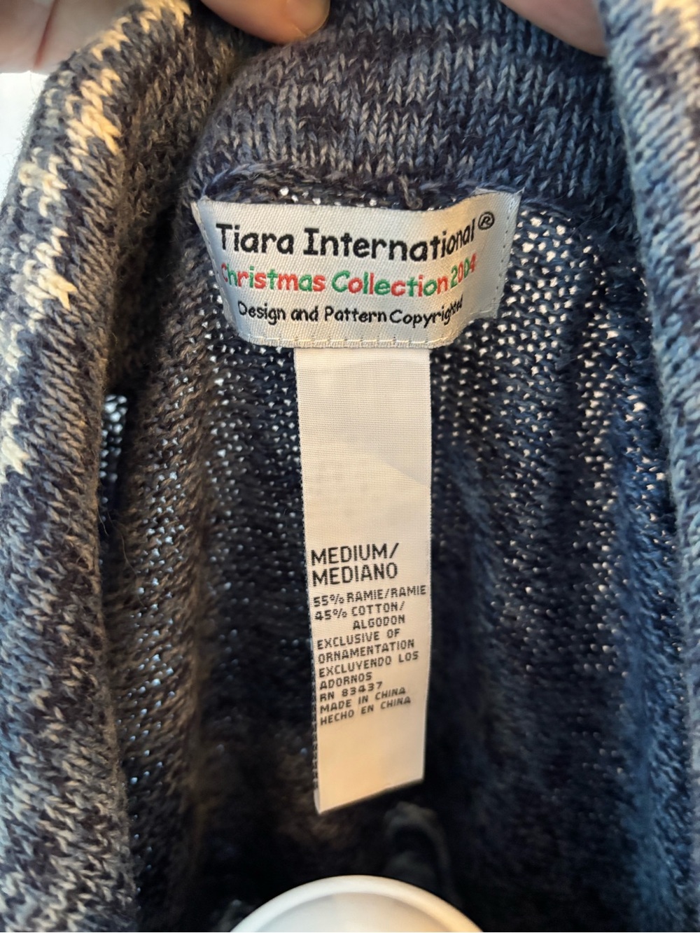 Tiara International Snowflake Embellished Cardigan Jacket Size Medium Beaded - Picture 3 of 10